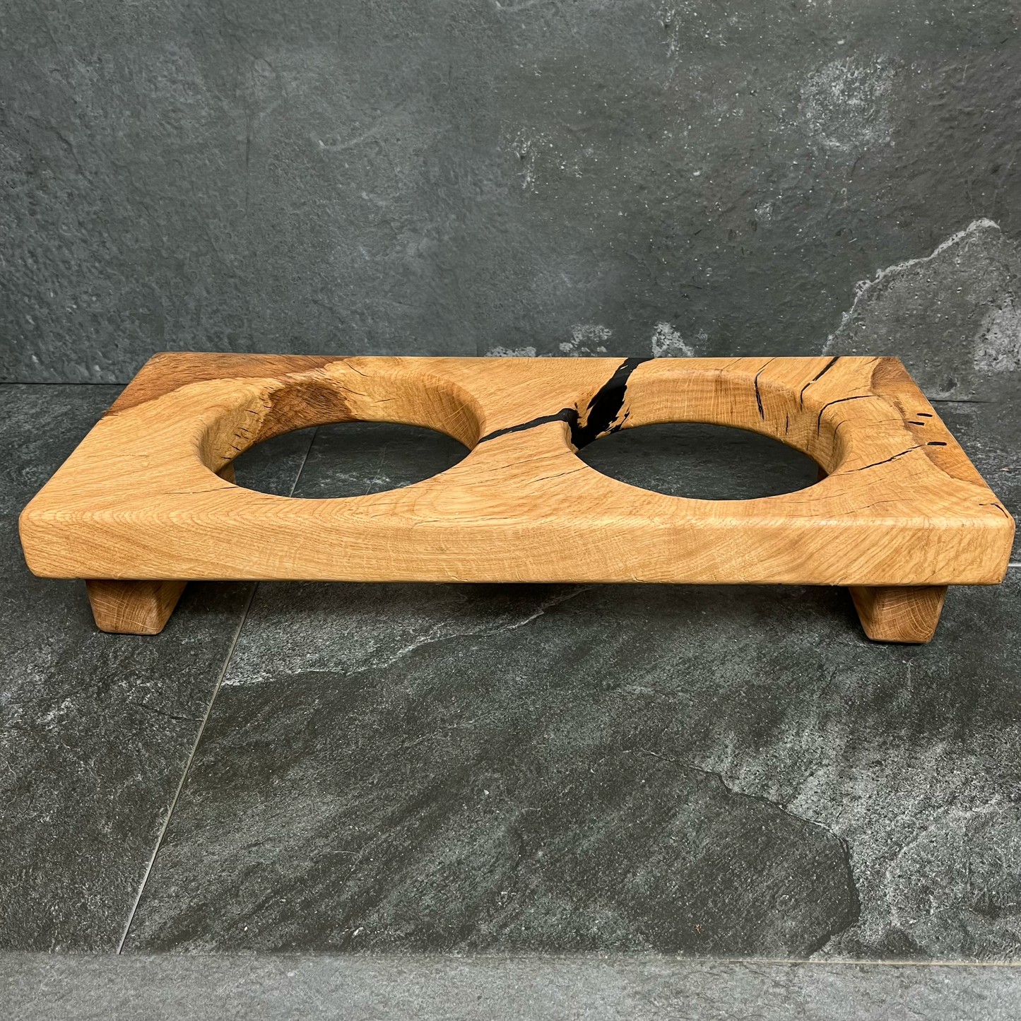 Solid Oak Pet Bowl + Stand