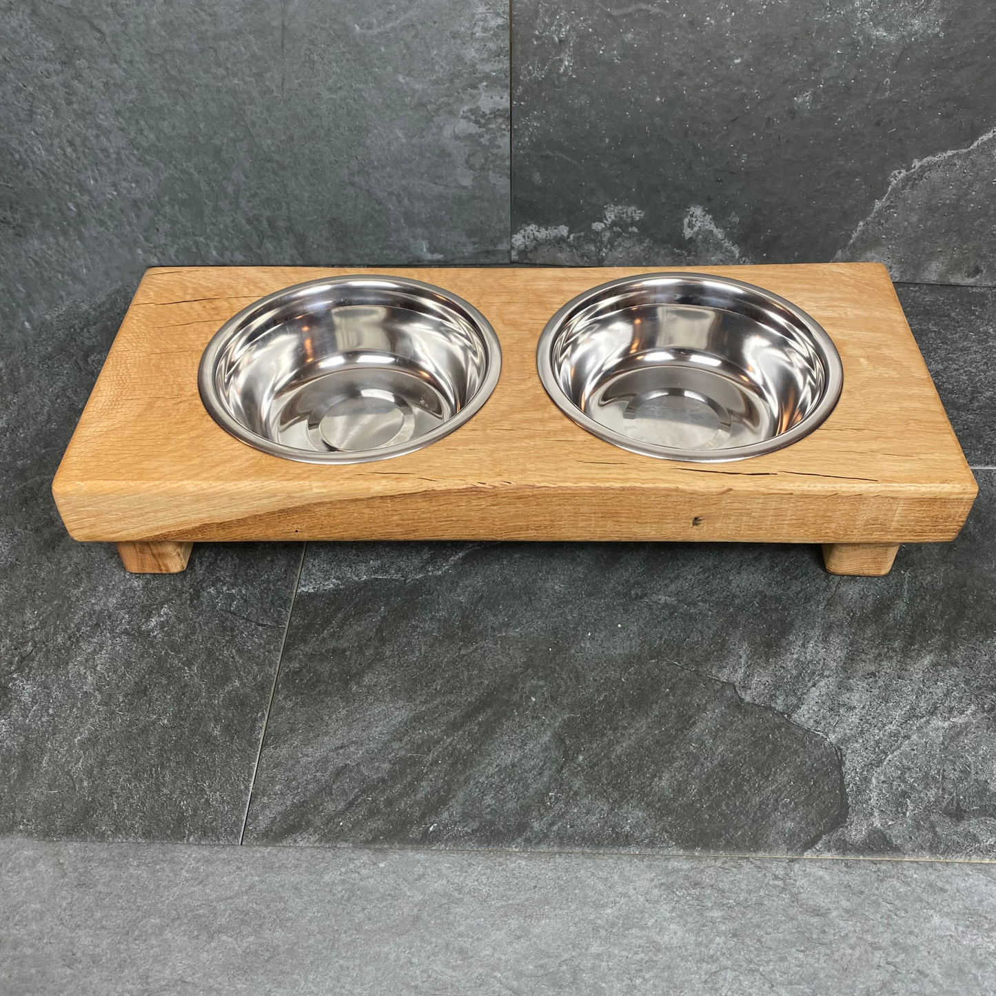 Solid Oak Pet Bowl + Stand