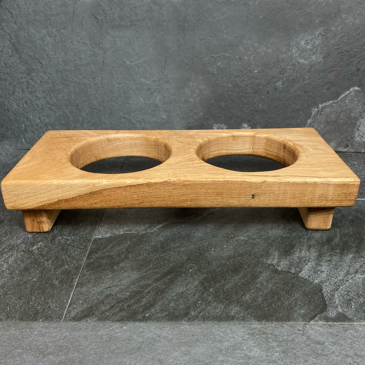 Solid Oak Pet Bowl + Stand