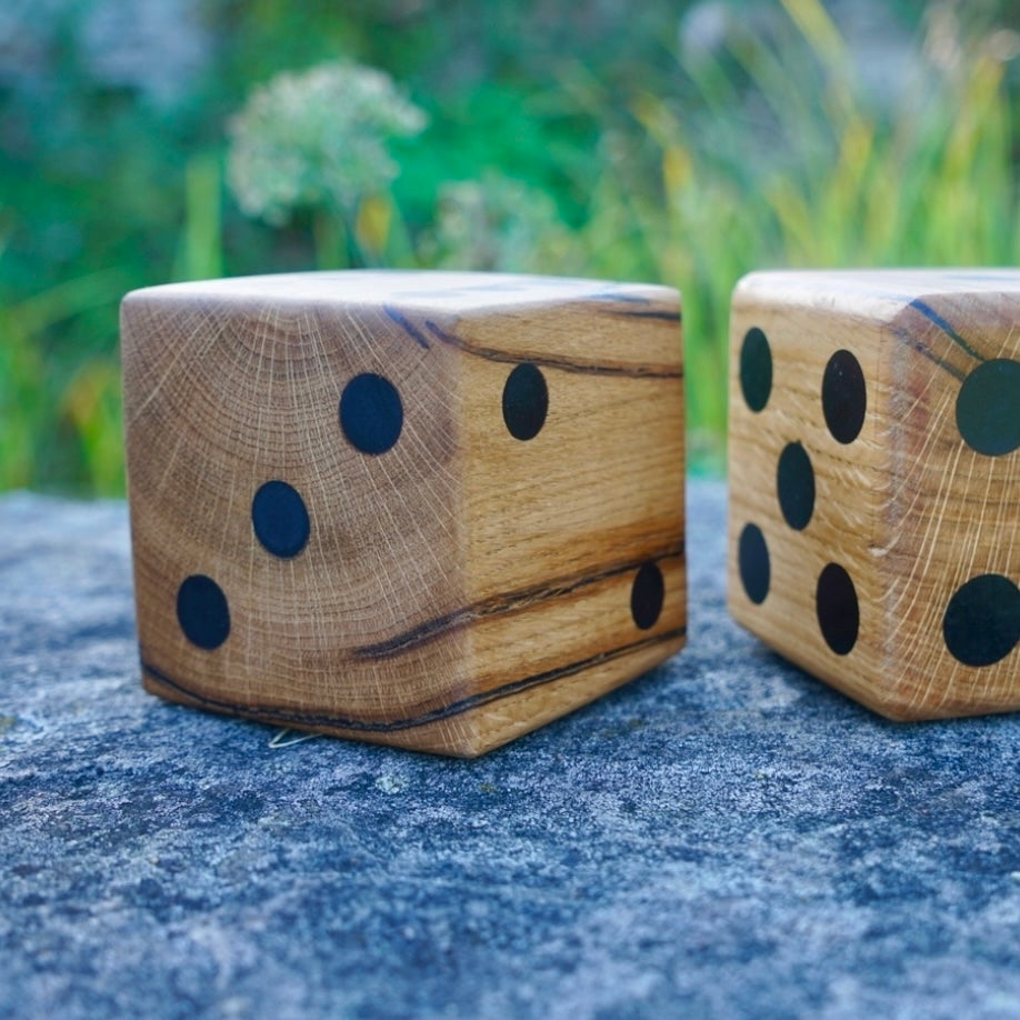 Solid Oak Dice