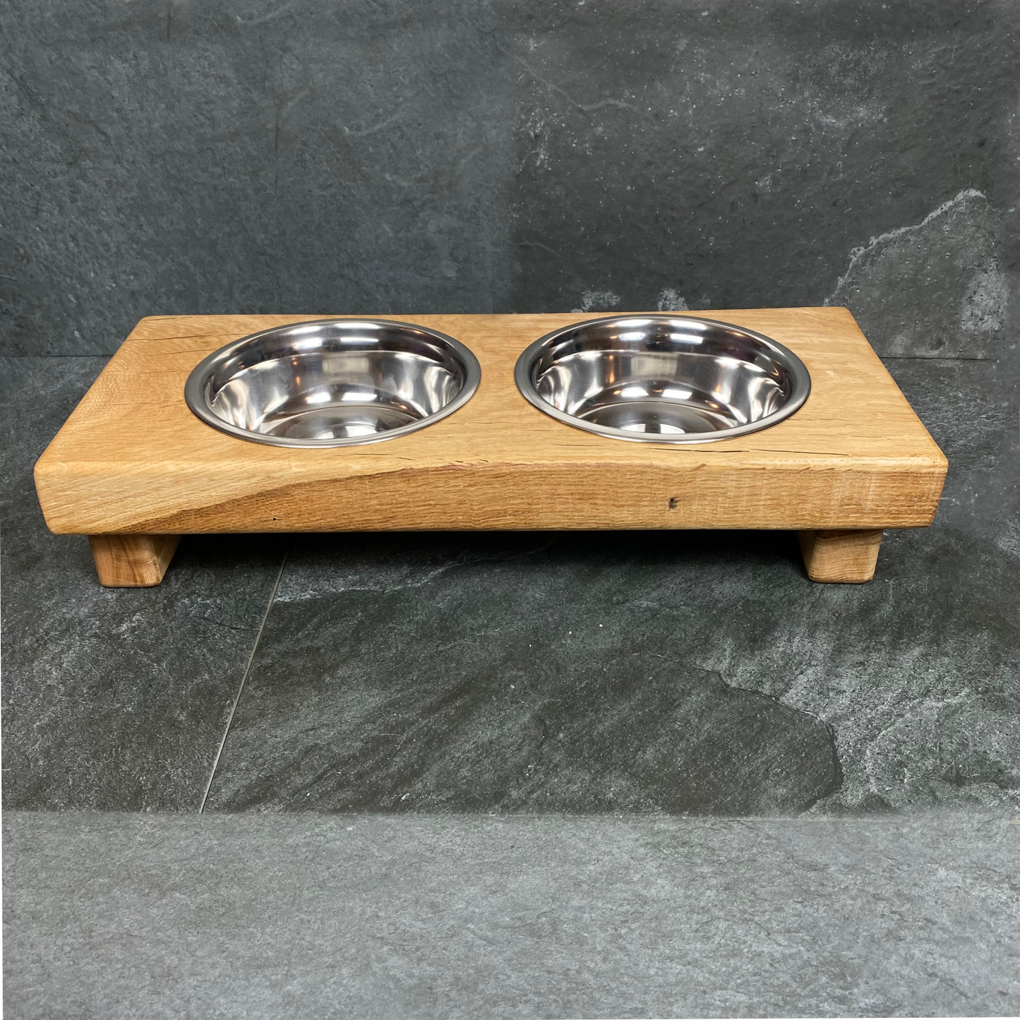 Solid Oak Pet Bowl + Stand