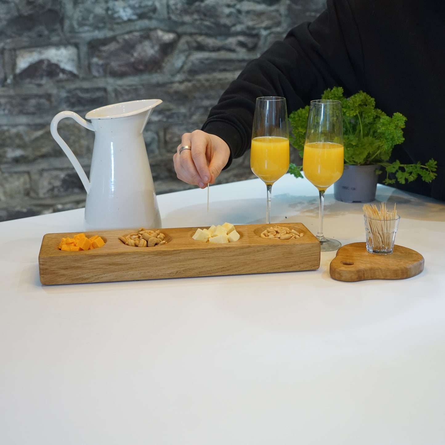 Small Wooden Oak Serving Bowls