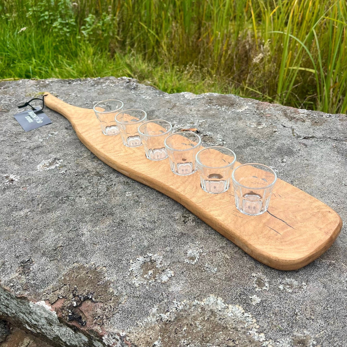 Solid Oak Shot Glass Holder