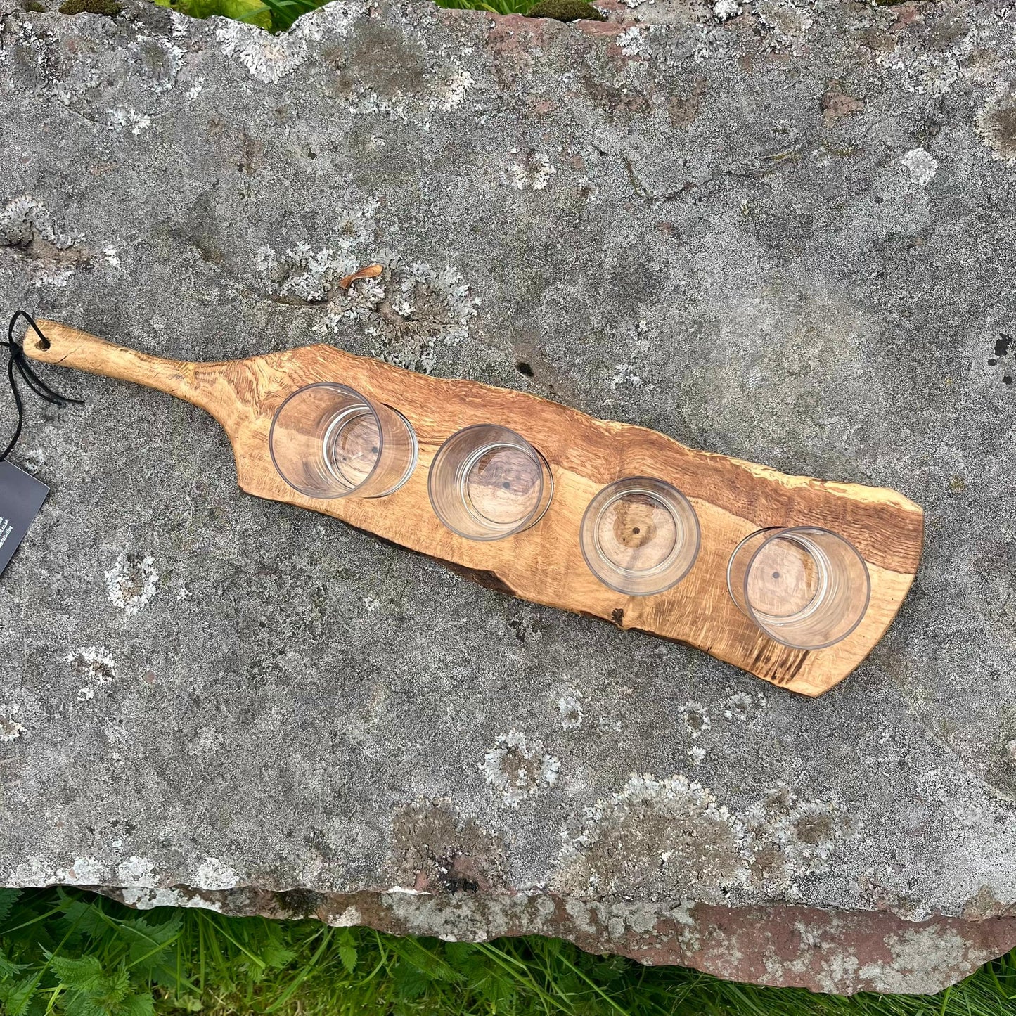 Solid Oak Flight Glass Holder