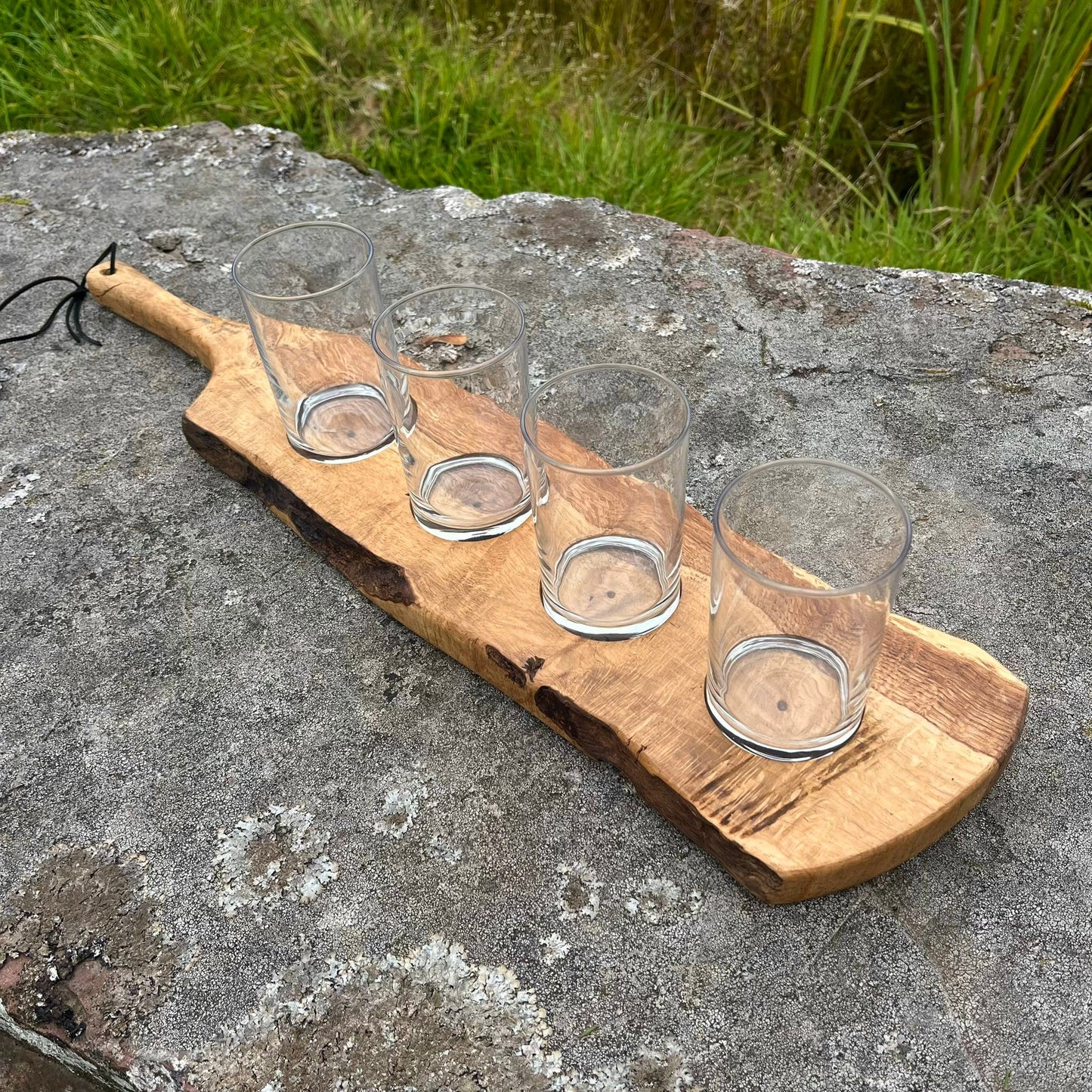 Solid Oak Flight Glass Holder