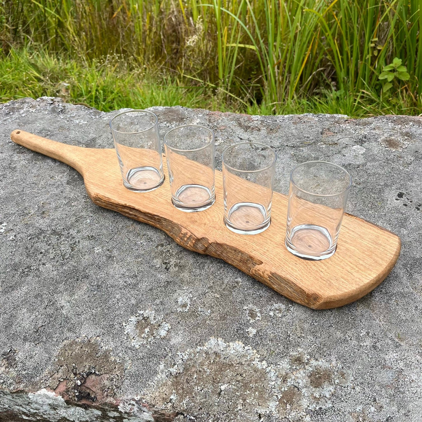 Solid Oak Flight Glass Holder