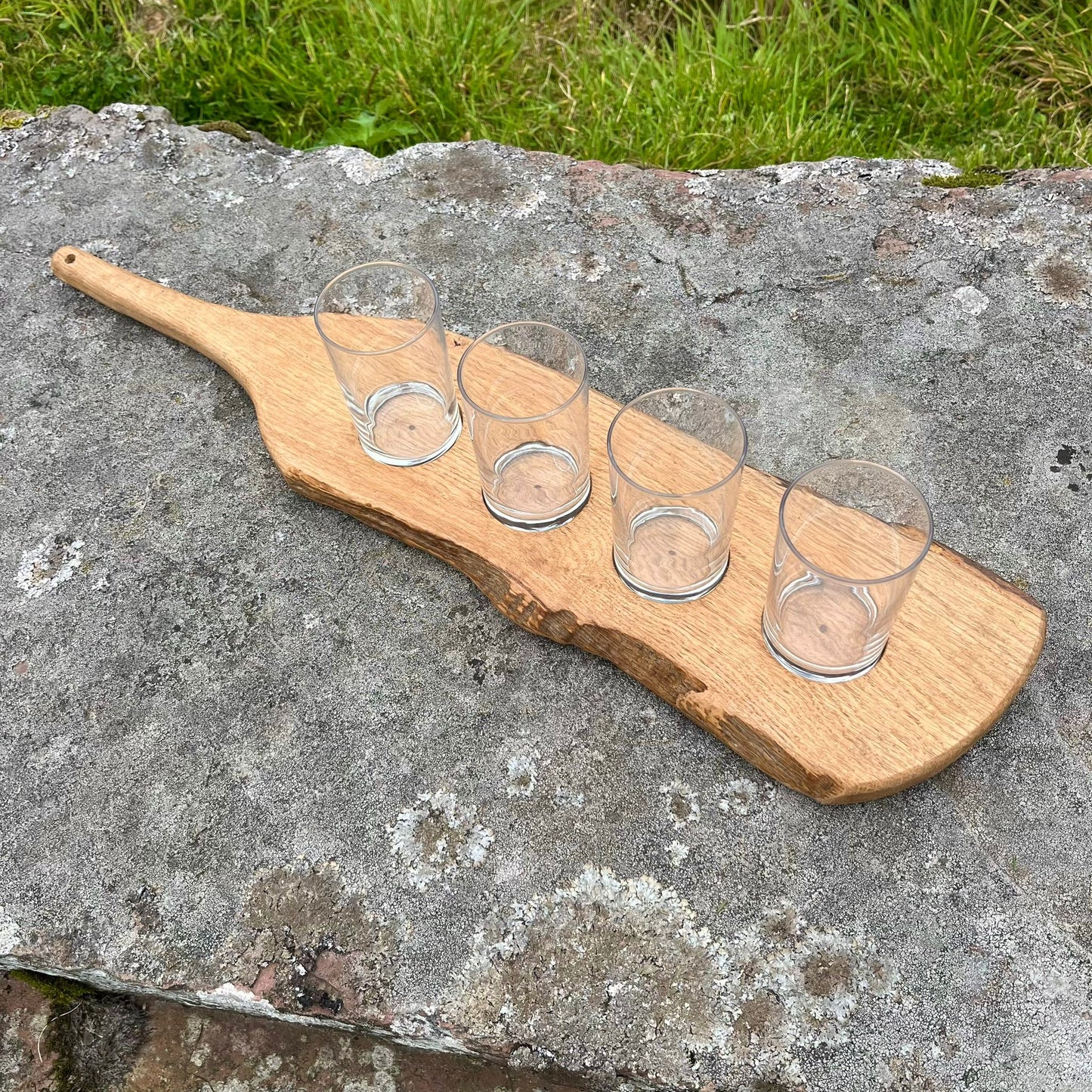Solid Oak Flight Glass Holder