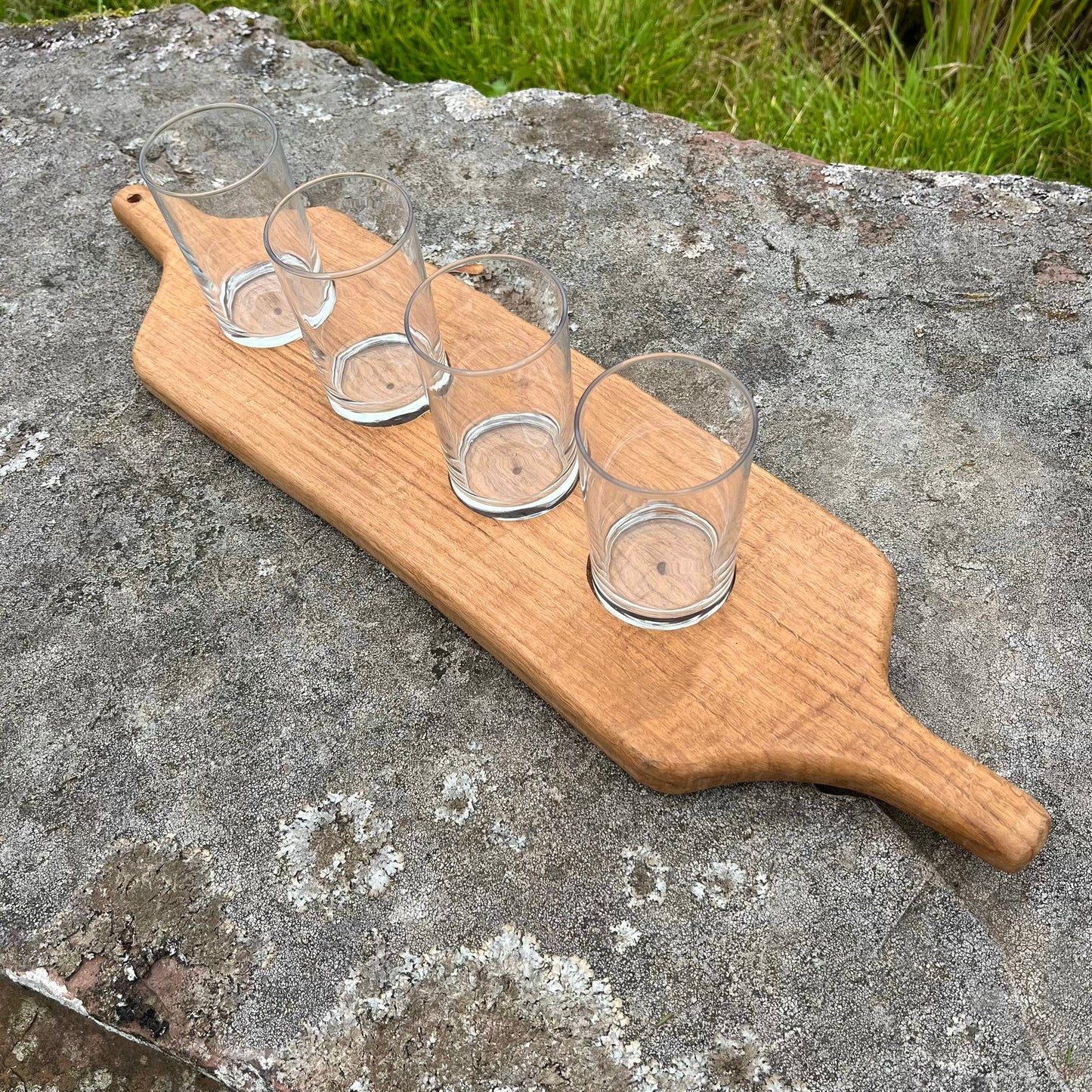 Solid Oak Flight Glass Holder