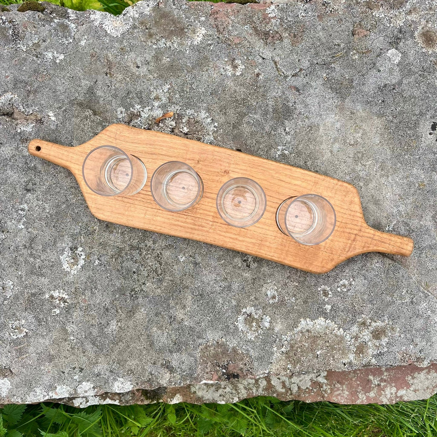 Solid Oak Flight Glass Holder