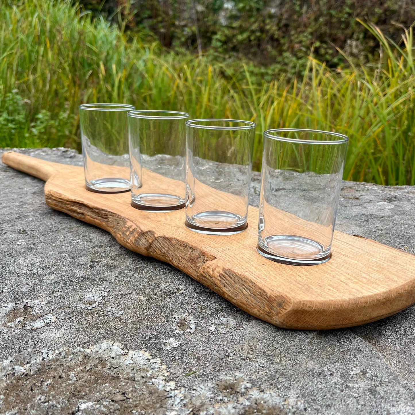 Solid Oak Flight Glass Holder