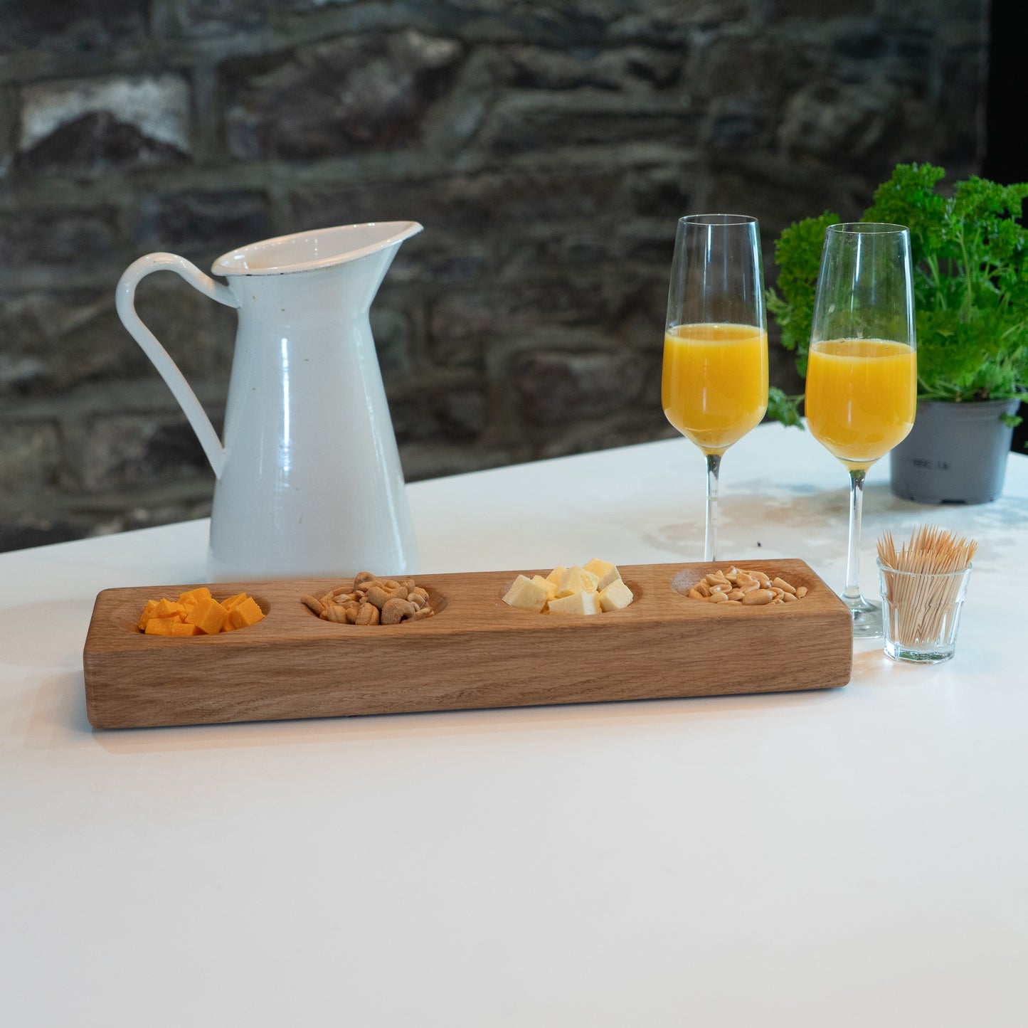 Small Wooden Oak Serving Bowls
