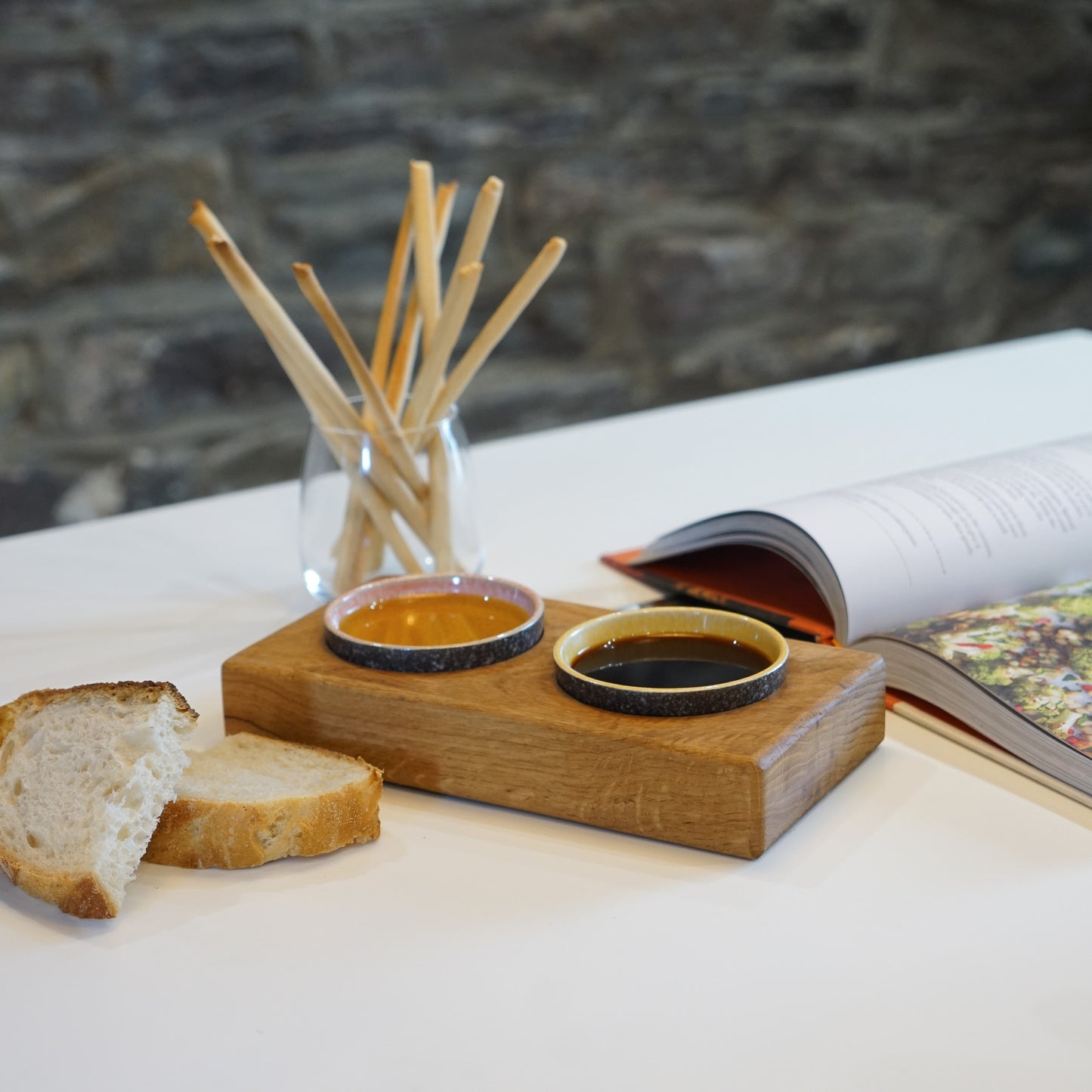 Wooden Oak Dipping Bowls