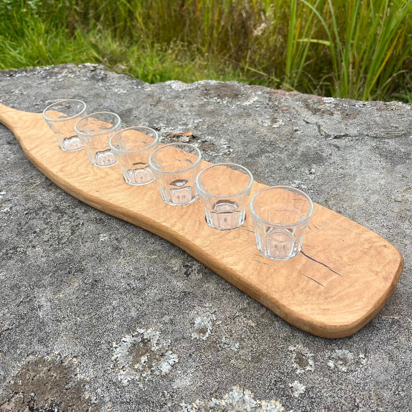 Solid Oak Shot Glass Holder