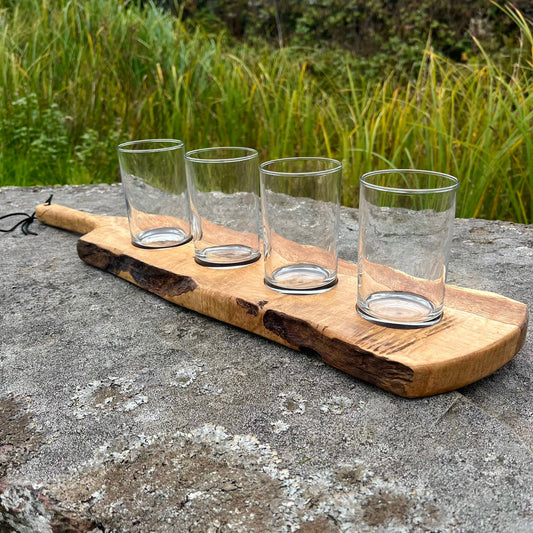 Solid Oak Flight Glass Holder