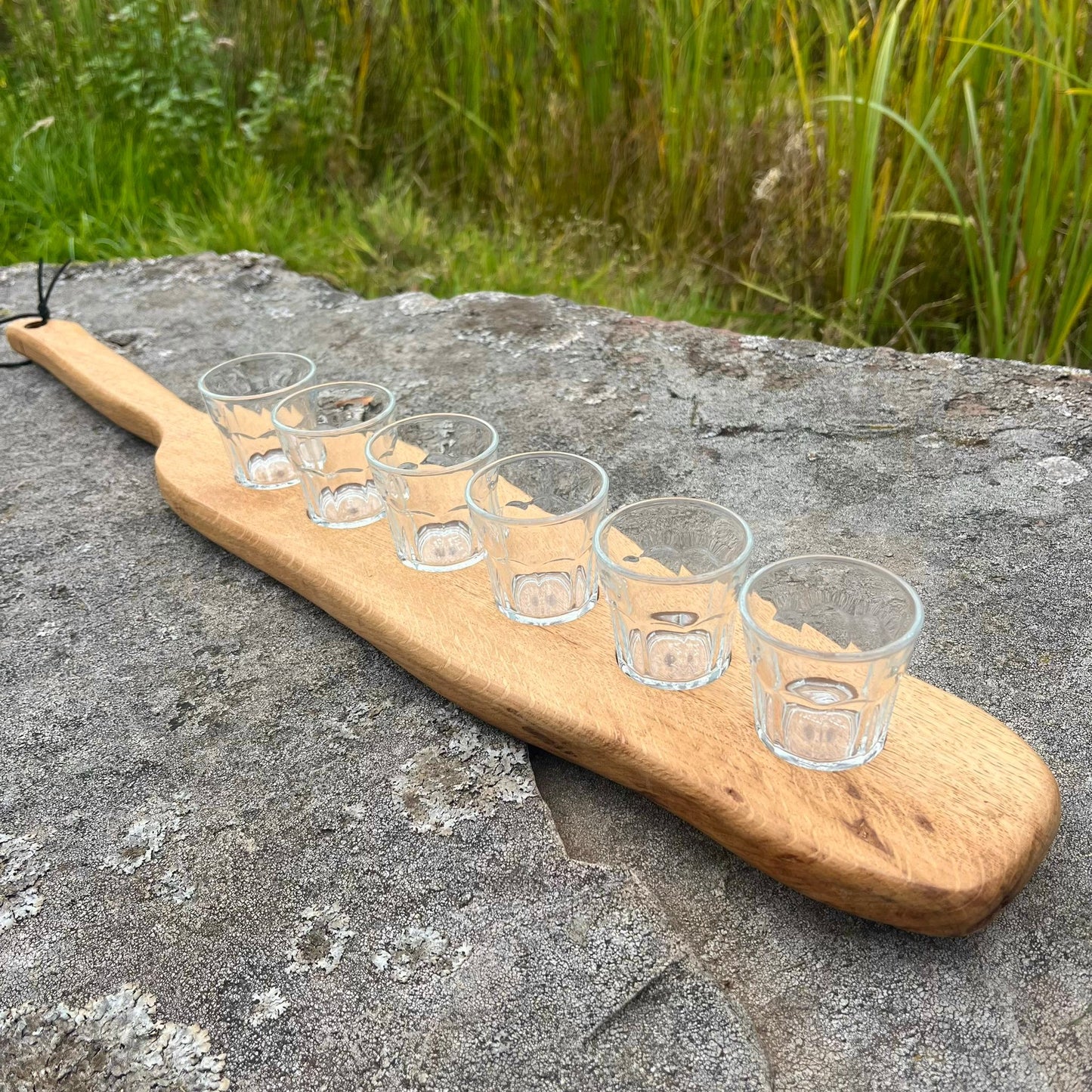 Solid Oak Shot Glass Holder