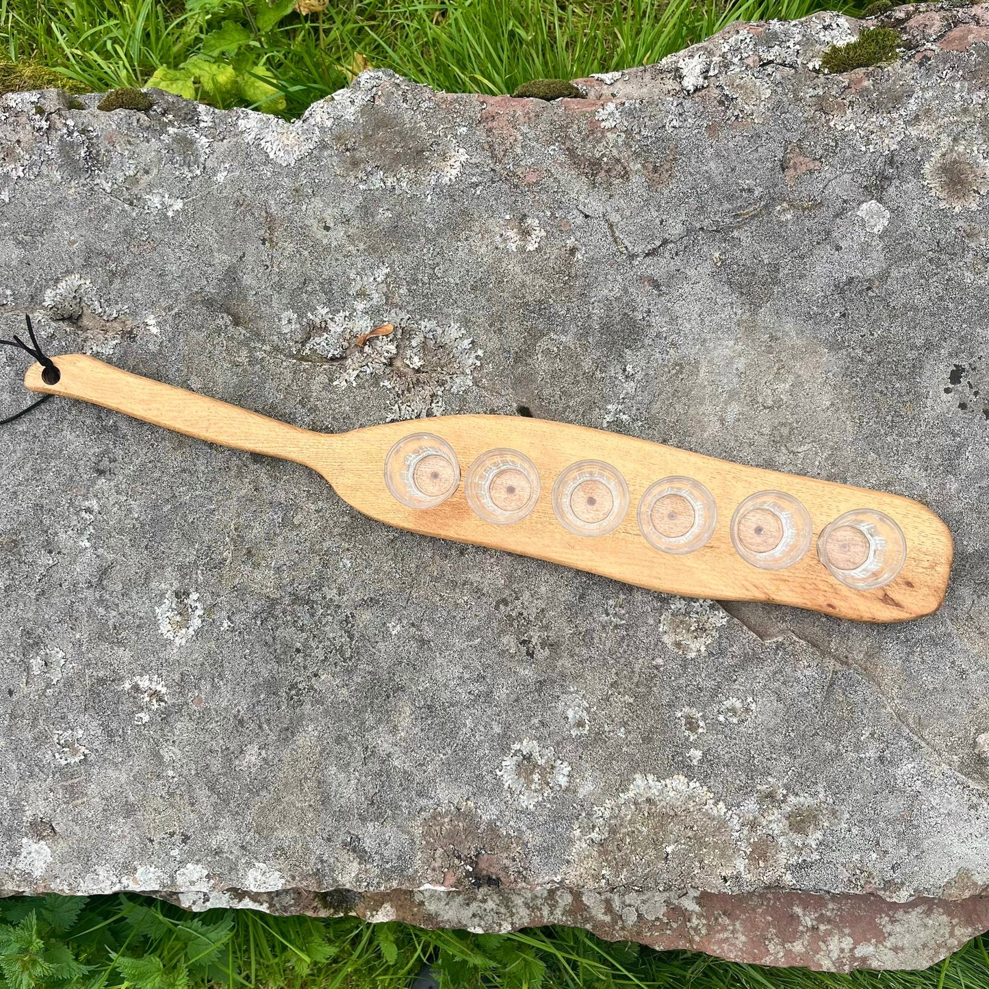 Solid Oak Shot Glass Holder