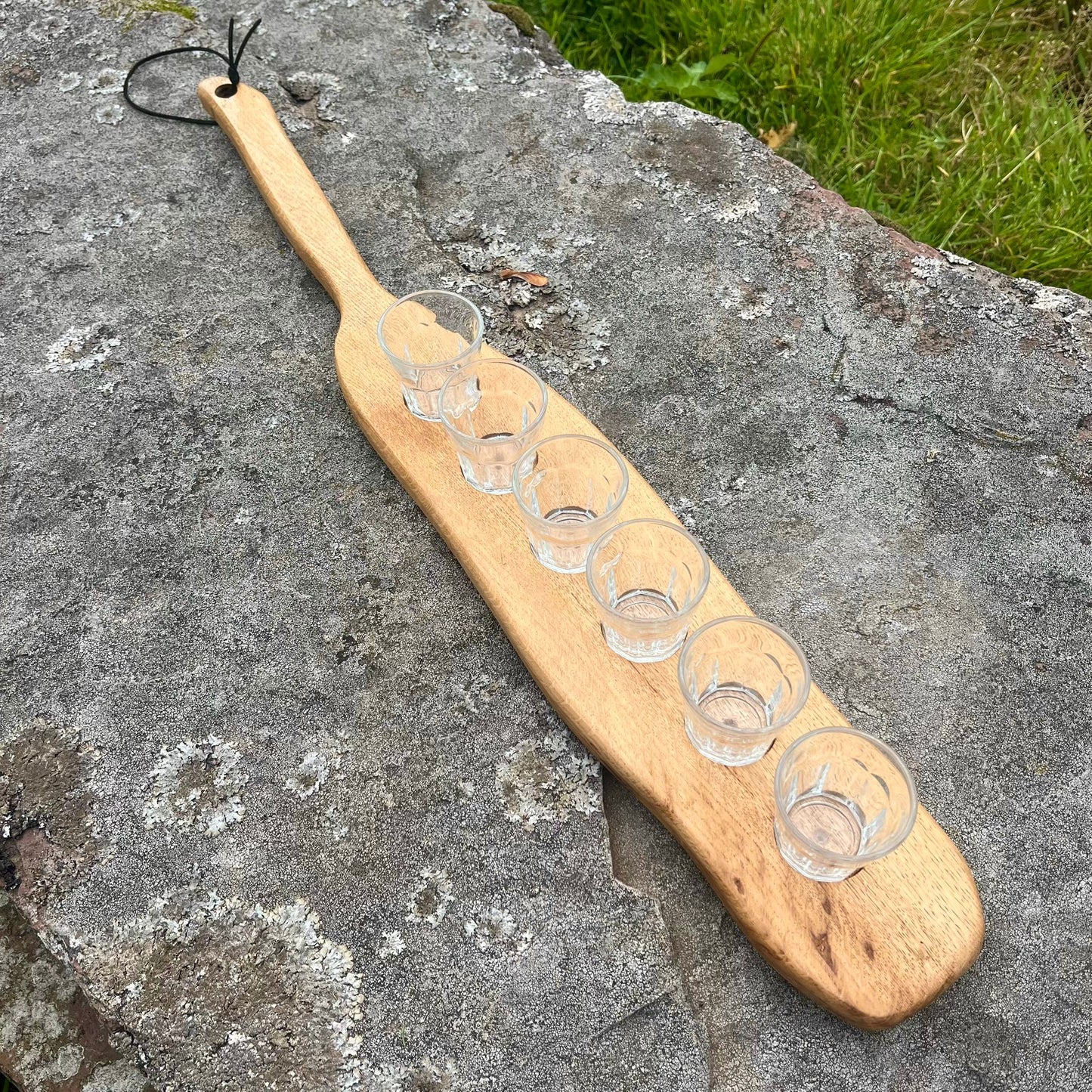 Solid Oak Shot Glass Holder