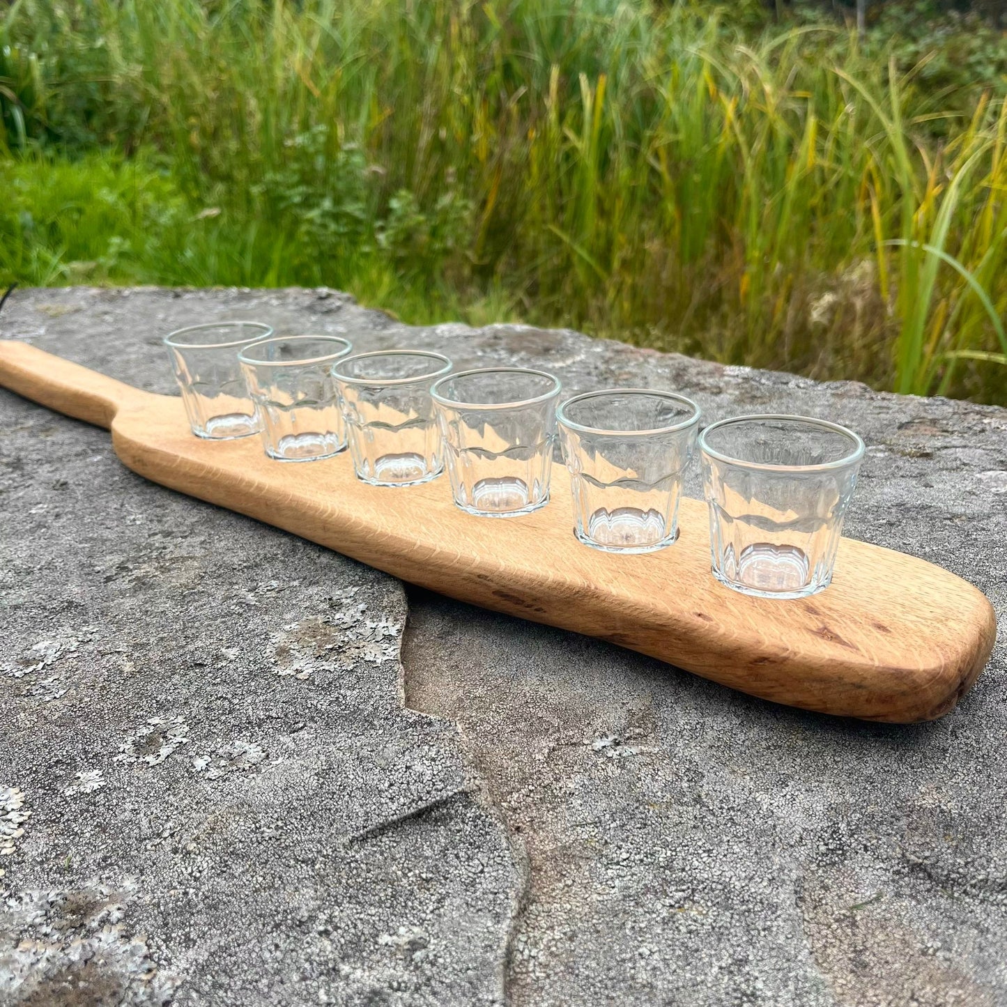 Solid Oak Shot Glass Holder