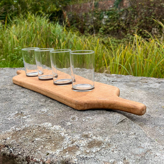 Solid Oak Flight Glass Holder